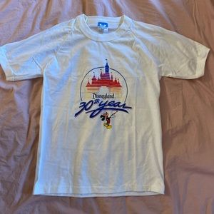 NWOT Vintage Disneyland 30th Anniversary Kid’s Ringer T Shirt Large 100% Cotton